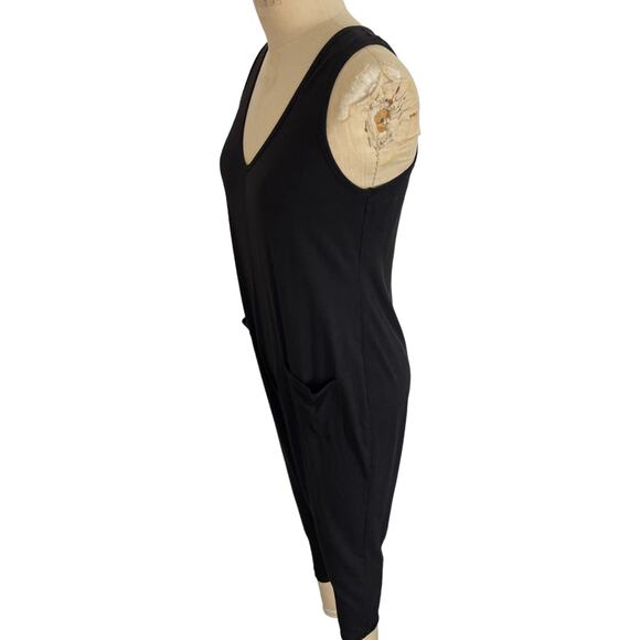 Smash Tees Black Jumpsuit Size Small Sleeveless Pockets Cuffed Hem Soft - Picture 6 of 7